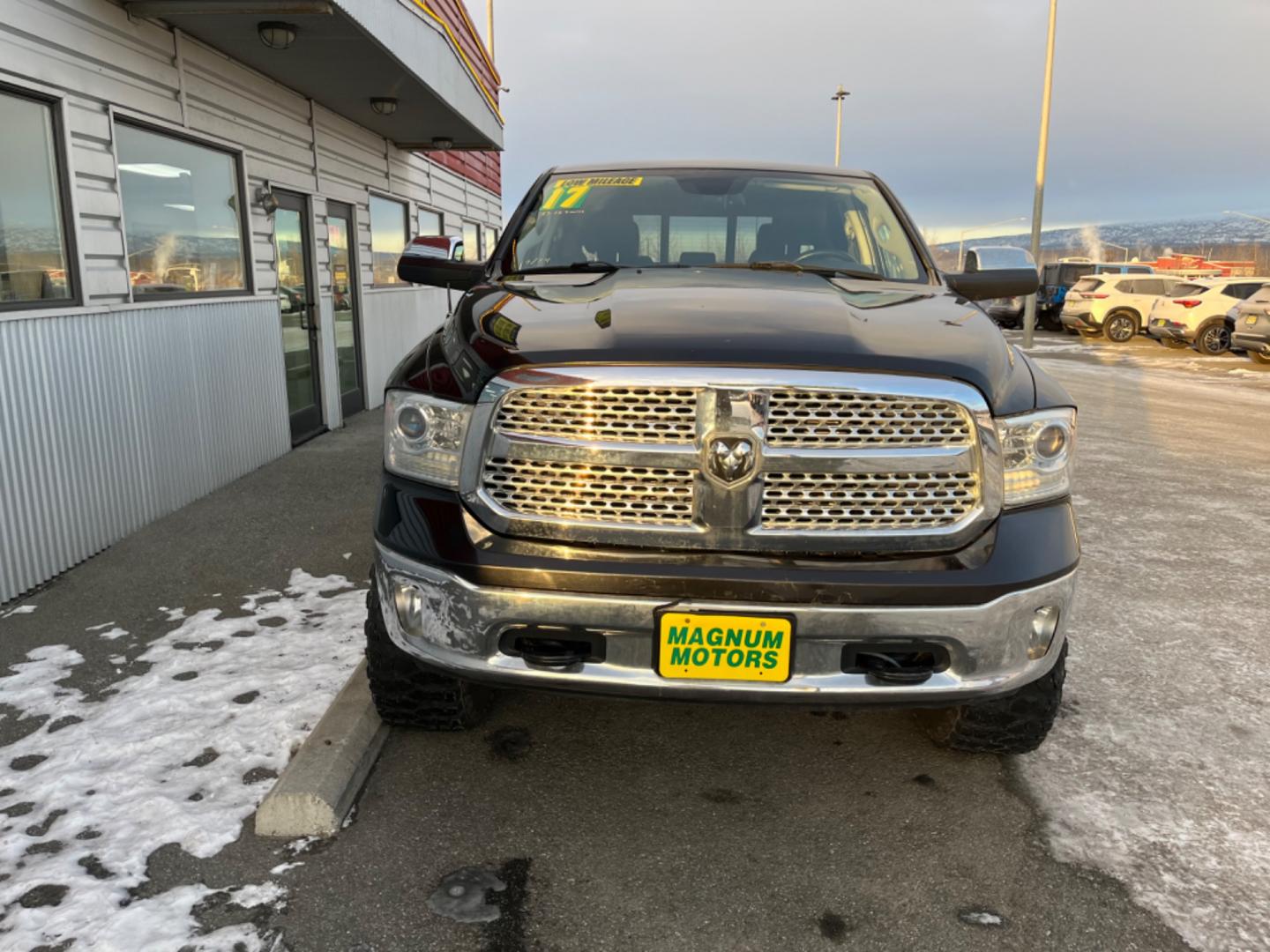 2017 Black /black leather RAM 1500 Laramie Crew Cab SWB 4WD (1C6RR7NTXHS) with an 5.7L V8 OHV 16V engine, 8A transmission, located at 1960 Industrial Drive, Wasilla, 99654, (907) 274-2277, 61.573475, -149.400146 - Photo#8